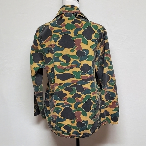 VINTAGE 70s SafTbak Duck Camouflage Lightweight Grunge Hunting Jacket Small - Picture 10 of 14
